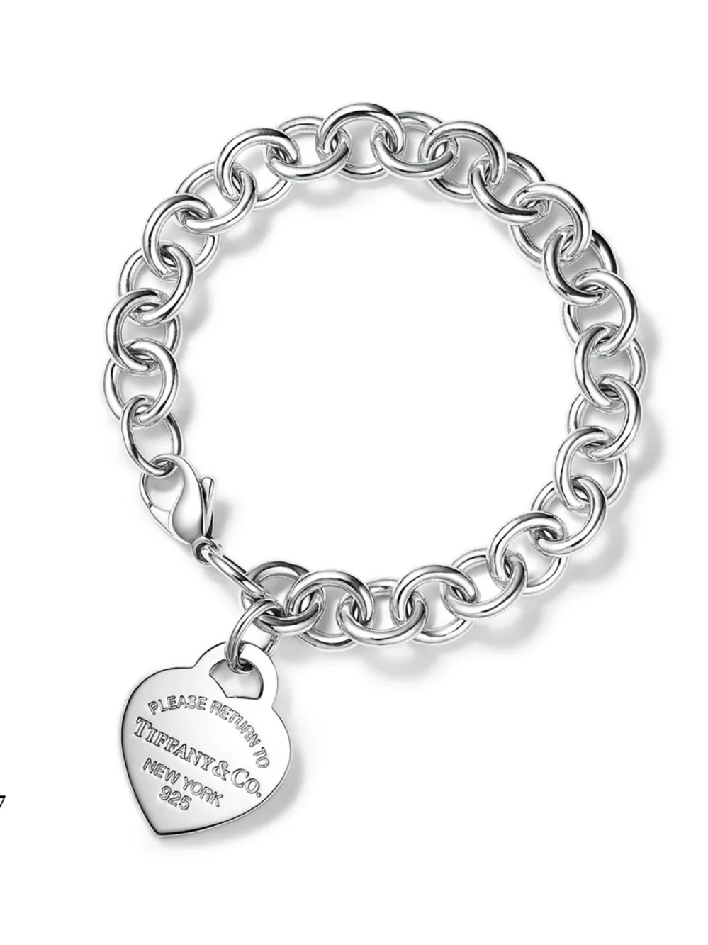 Return to Tiffany Heart Tag Charm Bracelet Sterling Silver w/ Box, Pouch + Cloth - Picture 11 of 16